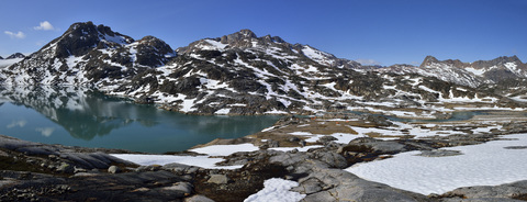 Grönland, Ostgrönland, Insel Ammassalik, Lager am Sammileq Fjord, lizenzfreies Stockfoto