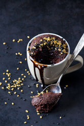 Chocolate cup cake with chocolate sauce and sugar granules - CSF29090