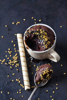 Chocolate cup cake with chocolate sauce and sugar granules - CSF29092