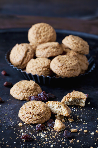 Flapjacks mit Rosinen, lizenzfreies Stockfoto