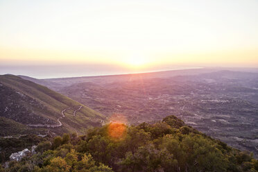 Greece, Peloponnese, Elis, Hills at sunset near Smerna and Zacharo - MAMF00092