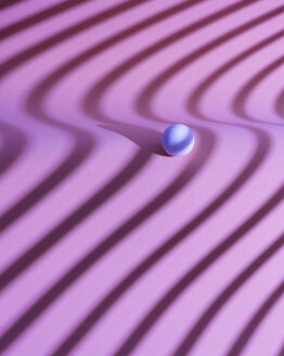 Kugel auf Welle Muster rosa Hintergrund, 3D Rendering - DRBF00055