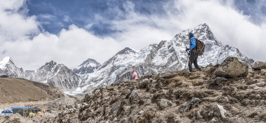 Nepal, Solo Khumbu, Everest, Bergsteigerwanderung am Gorak Shep - ALRF01047