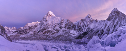 Nepal, Solo Khumbu, Everest-Eisfall, Pumori, lizenzfreies Stockfoto