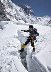 Nepal, Solo Khumbu, Everest, Bergsteiger am Western Cwm - ALRF01144