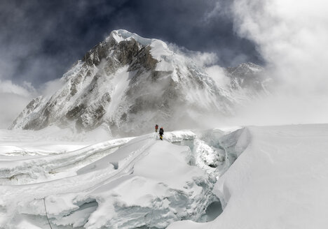 Nepal, Solo Khumbu, Everest, Bergsteiger am Western Cwm - ALRF01148