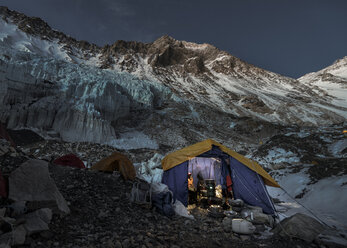 Nepal, Solo Khumbu, Everest, Western Cwm, Camp 2 at night - ALRF01156