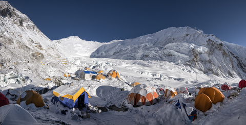 Nepal, Solo Khumbu, Everest, Westlicher Cwm, Lager 2, lizenzfreies Stockfoto