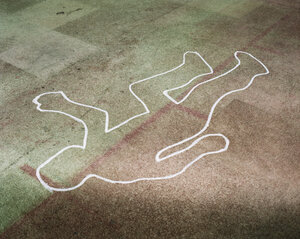 Chalk outline of a body - ISF00121