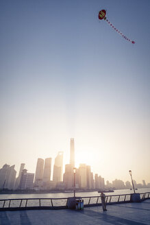 China, Shanghai, Skyline in the morning with kite - SPPF00037