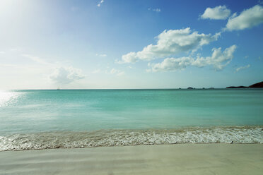 Tranquil scene of beach and sea, Antigua - ISF00450