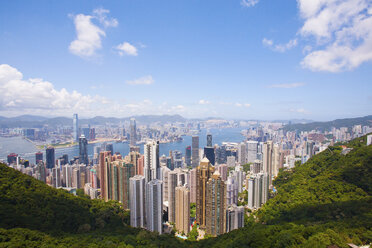 Blick auf Victoria Harbour und Central vom Victoria Peak, Hongkong - ISF00790