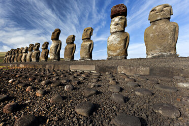 Moai statues, ahu tongariki, easter island, polynesia - ISF00806
