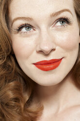 Woman wearing red lipstick - ISF00894