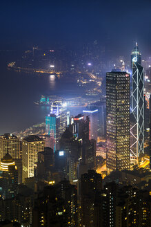 China, Hongkong, Central bei Nacht - MKFF00375