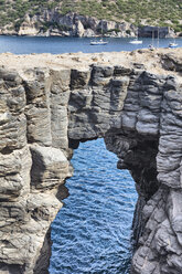 Arched rock formation in sea, Tarrafal, Cape Verde, Africa - CUF03578