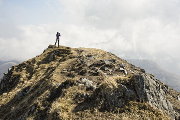 Woman on top of Marsco, Glen Sligachan, Isle of Skye, Scotland - CUF04404