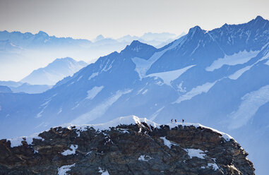 Snow covered mountain peaks, Monte Rosa Piedmont, Italy - CUF04816