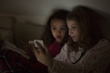 Girls slumber party using smartphones - CUF07017