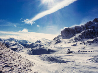 Schneebedeckter Berg, Lenzerheide, Schweizer Alpen, Schweiz - CUF07664