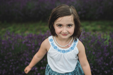 Girl among lavender, Campbellcroft, Canada - CUF07705