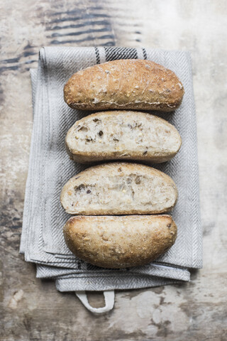 Mehrkornbrötchen, Nahaufnahme, lizenzfreies Stockfoto