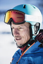 Portrait of skier, outdoors, close-up - CUF09316