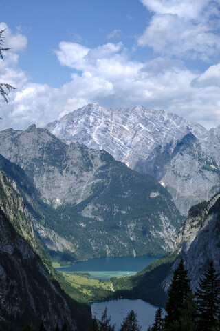 Germany, Bavaria, Berchtesgaden Alps, Koenigssee, Obersee, Watzmann stock photo