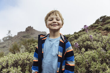 Portrait of cute boy at Mount Teide, Tenerife, Canary Islands - CUF11485