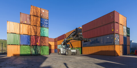 Deutschland, gestapelte Container, lizenzfreies Stockfoto