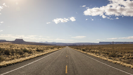 Empty road, Oljato, Utah, USA - CUF12779