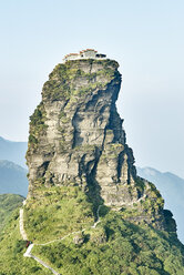 Elevated view of Mount Fanjing rock formation, Jiangkou, Guizhou, China - CUF13160