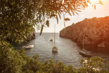 Yachten vor Anker in der Bucht, Mahon, Menorca, Spanien - ISF03076