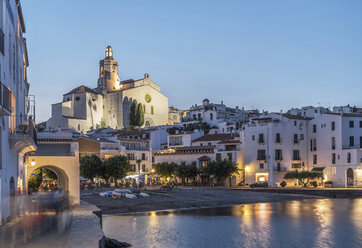 Village of Cadaques at dusk, on the Costa Brava, Spain - ISF03174