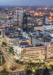 Moderne Gebäude in der Innenstadt von Nairobi, in der Abenddämmerung, Nairobi Area, Kenia, Afrika - ISF03235