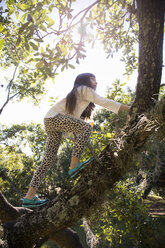 Girl climbing tree - ISF03662