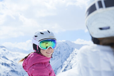 Mother and daughter on skiing holiday, Hintertux, Tirol, Austria - ISF04102