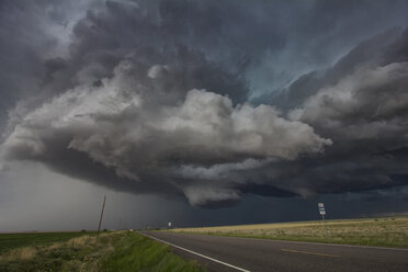 Rotating clouds over rural area, Cope, Colorado, United States, North America - ISF04268
