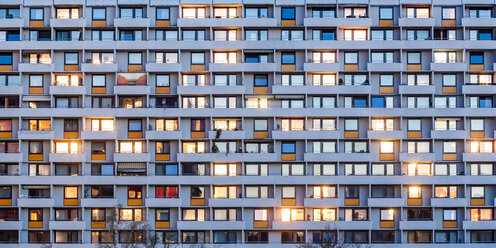 Germany, Stuttgart, Hallschlag, partial view of apartment tower - WDF04672