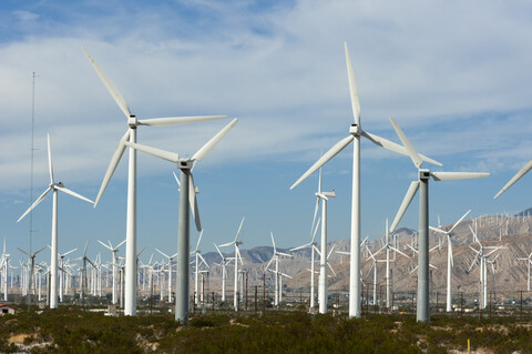 Windpark, Palm Springs, Kalifornien, USA, lizenzfreies Stockfoto