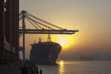 Containerschiff und Kräne im Hafen - CUF16011