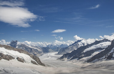 Der Alestchgletscher im Berner Oberland, Blick vom Gipfel der Jungfrau, Alpen, Kanton Bern, Schweiz - CUF21890