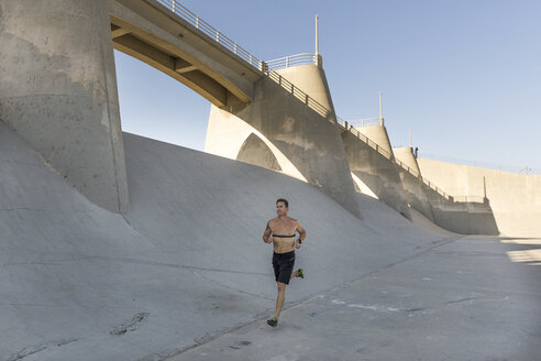 Athlete jogging, Van Nuys, California, USA - ISF09276