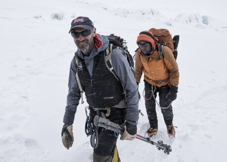 Nepal, Solo Khumbu, Everest, Sagamartha-Nationalpark, Bergsteiger bei der Ankunft am Western Cwm - ALRF01228