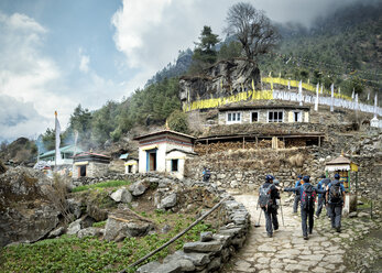 Nepal, Solo Khumbu, Everest, Sagamartha National Park, Group of people visiting National Park - ALRF01245