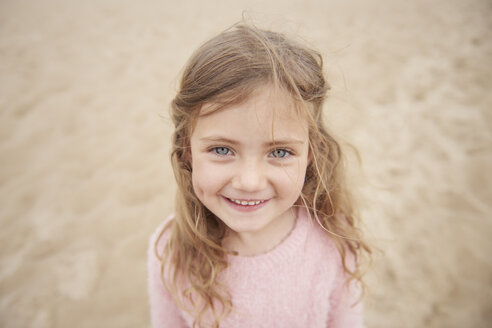 Little girl smiling on beach - CUF23427