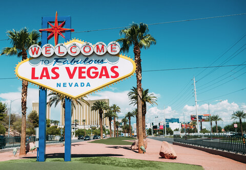 USA, Nevada, Las Vegas, Welcome To Fabulous Las Vegas Nevada Sign stock photo