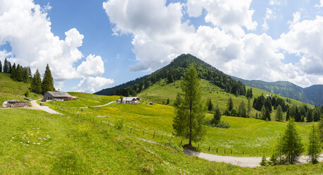 Österreich, Salzburger Land, Tennengau, Sankt Koloman, Blick auf Alm, Taugelboden und Regenspitz - WWF04229