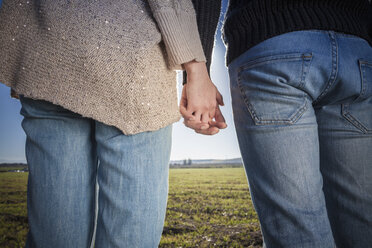 Young couple holding hands, rear view - CUF24715