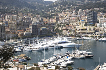 View of luxury yachts moored in harbor, Montecarlo, Monaco - CUF26250